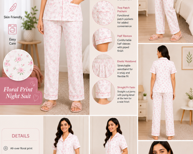 women-floral-printed-night-suit-set-half-sleeve-button-down