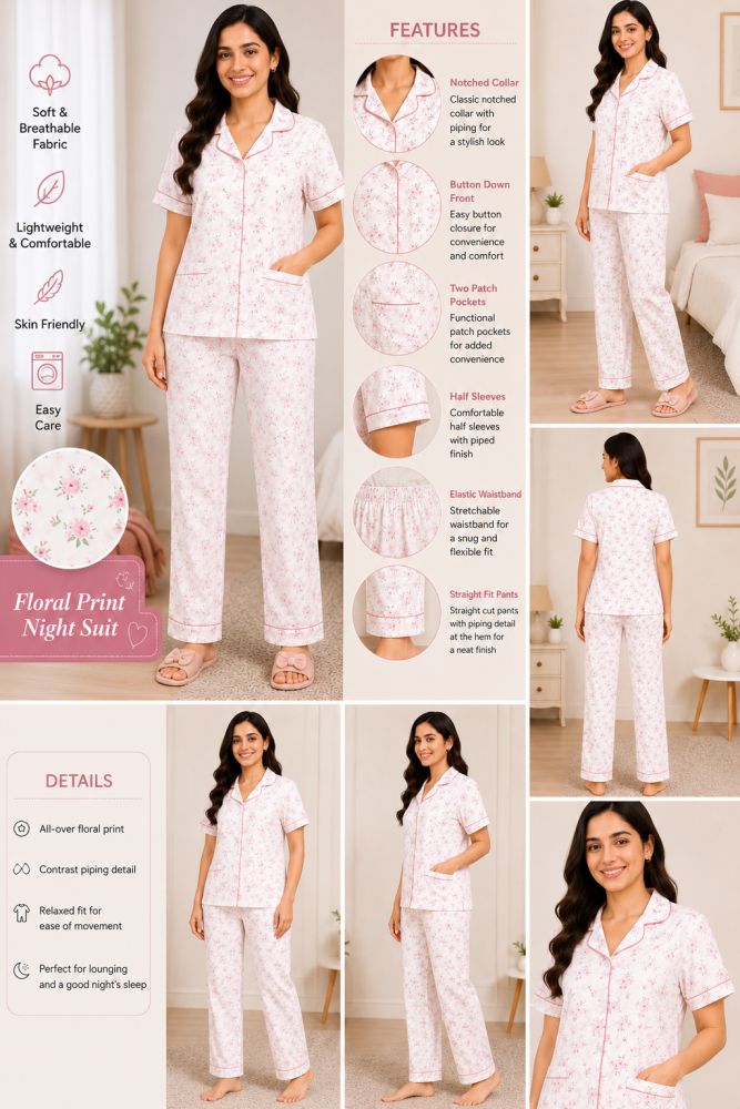 women-floral-printed-night-suit-set-half-sleeve-button-down-big-0