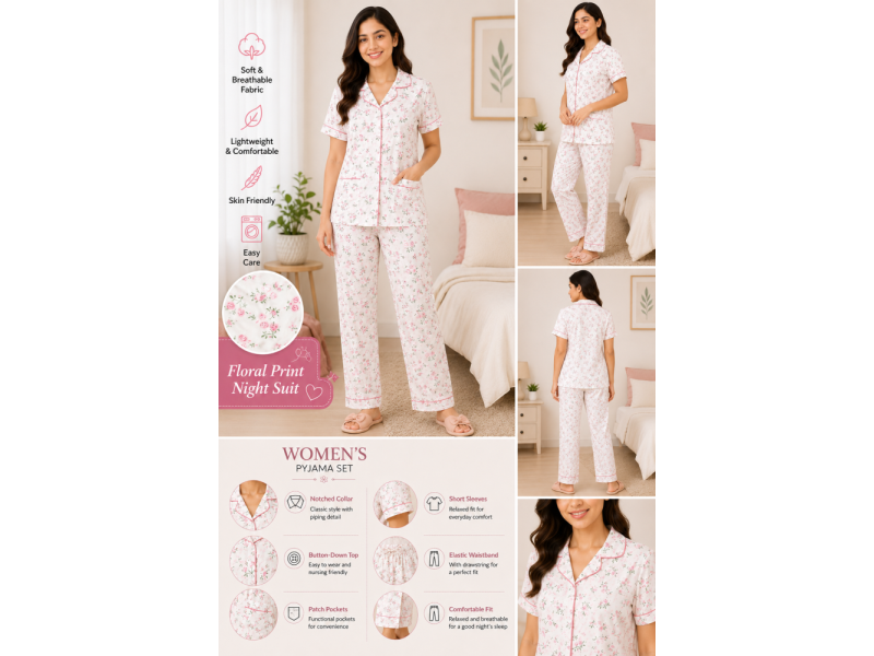 women-floral-printed-night-suit-set-half-sleeve-button-down-small-1