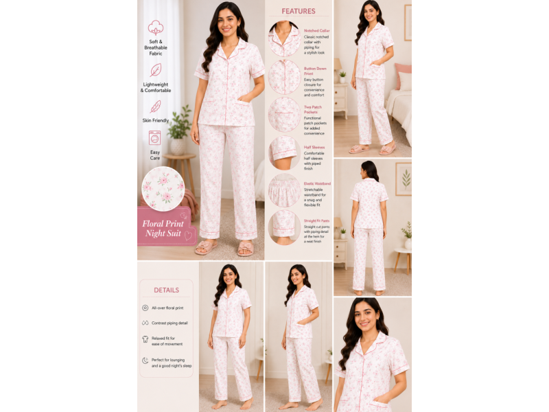 women-floral-printed-night-suit-set-half-sleeve-button-down-small-0