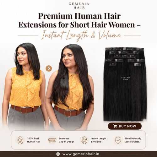 premium-human-hair-extensions-for-short-hair-women-big-0
