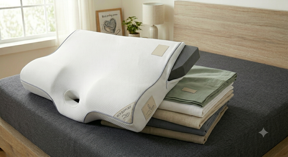 pillow-for-neck-pain-cotton-fill-proper-support-theindiglobal-big-0