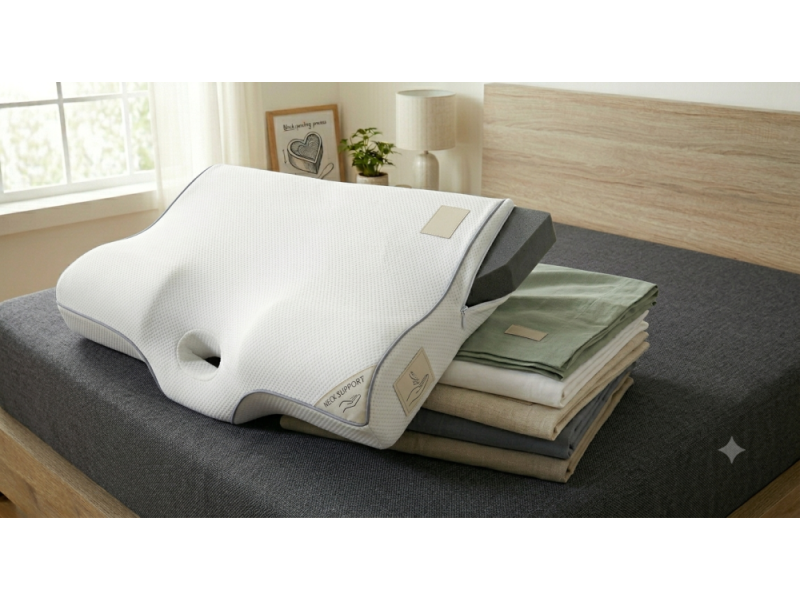 pillow-for-neck-pain-cotton-fill-proper-support-theindiglobal-small-0
