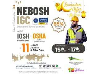 Nebosh IGC Ramadhan offer available at Green World Group