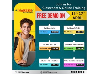 Attend Free Demo's on 15th to 17th April 24 in NareshIT - 8179191999
