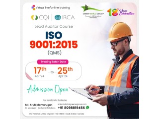 ISO 9001:2015 Quality Management Systems (QMS) course in Chennai