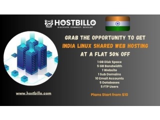Grab the Opportunity to get India Linux Shared Web Hosting at Flat 50% off