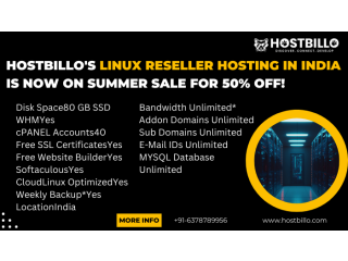 Hostbillo's Linux reseller hosting in India is now on summer sale for 50% off!