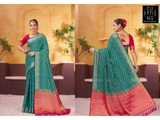 Enhance Your Look with Red Green Georgette Saree - The Cutting Story