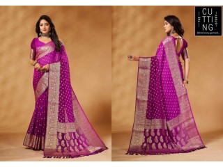 Discover the Beauty of Wine Georgette Sarees - The Cutting Story