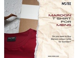 Maroon colour t shirt for men