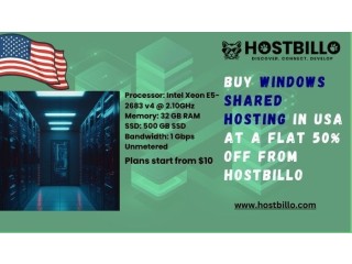 Buy Windows Shared Hosting in USA at a Flat 50% off from Hostbillo
