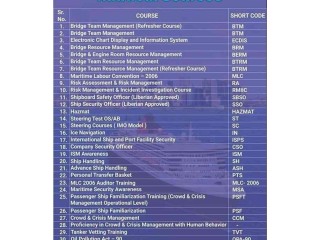 FRC FRB HLO HDA HERTM Catering courses Rating Courses Passenger Ship Training Mumbai