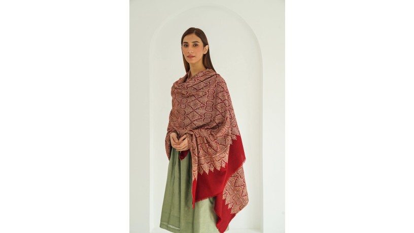 sozni-jamawar-hand-embroidered-pashmina-shawl-maroon-big-0