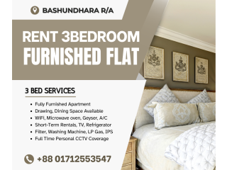 3BHK RENT in Bashundhara R/A Furnished Serviced Apartment