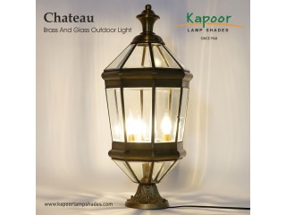 Chateau Brass and Glass Outdoor Light