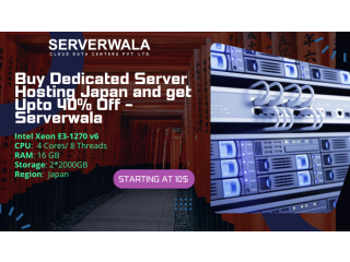 Buy Dedicated Server Hosting Japan and get Upto 40% Off - Serverwala