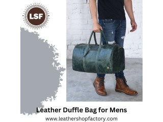 Durable leather duffle bag for mens - Leather Shop factory