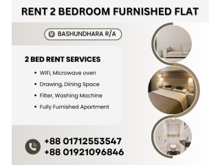 Get A Comfortable, Fully Furnished Two-Bedroom Apartment In Bashundhara R/A for Rent