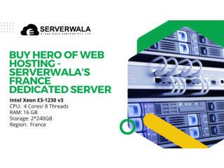 Buy Hero of Web hosting - Serverwala’s France Dedicated Server