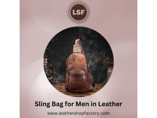 Best sling bag for men in leather - Leather shop factory