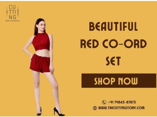 Beautiful Red Co-Ord Set Online by The Cutting Story