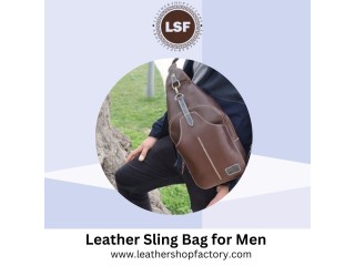 Premium leather sling bag for man - Leather shop factory