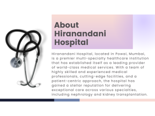 Why Hiranandani Hospital Kidney Transplant Is Best?