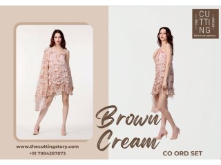 Brown Cream Co Ord Set by The Cutting Story