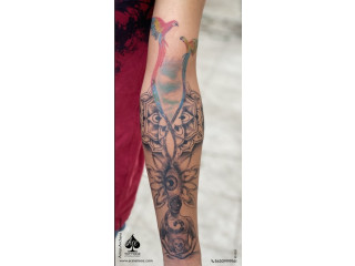 Black and Grey Customized Peace Tattoo - Ace Tattooz