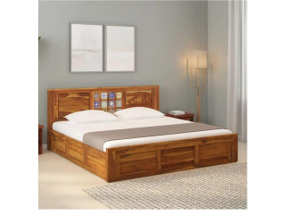 Buy Hideki Sheesham Wood King Size Bed With Box Storage upto 60%off at Apkainterior