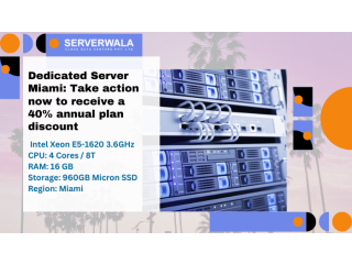 Dedicated Server Miami: Take action now to receive a 40% annual plan discount
