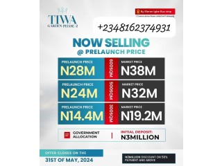 Land For Sale at Tiwa Garden Phase 2, Lekki-Epe Epx.way (Call 08162374931)
