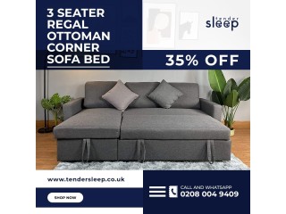 3 Seater Regal Ottoman Corner Sofa Bed - 35% OFF
