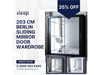 203 cm Berlin Sliding Mirror Door Wardrobe