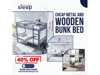 Cheap Metal and Wooden Bunk Bed