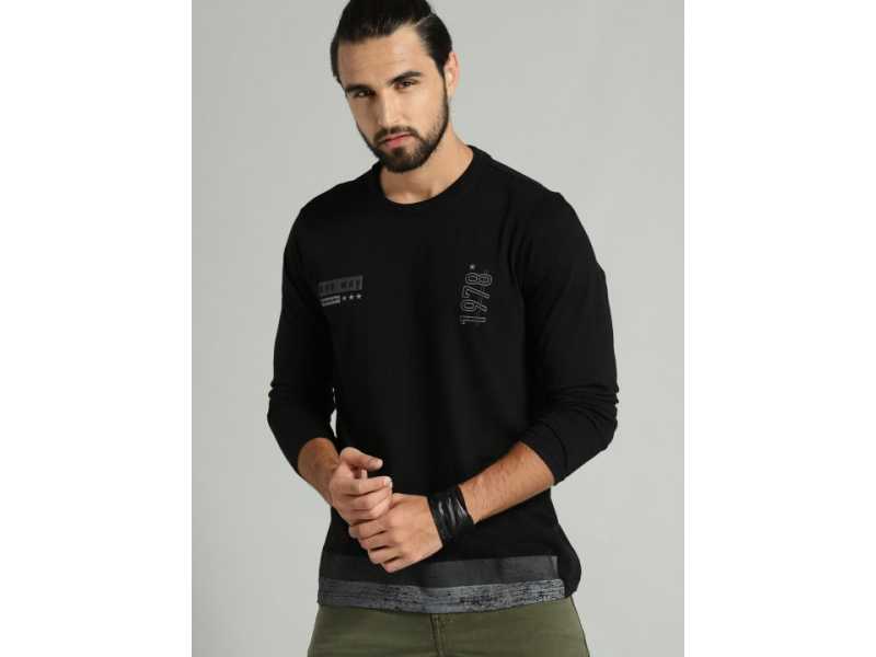 roadster-men-black-printed-round-neck-t-shirt-small-0