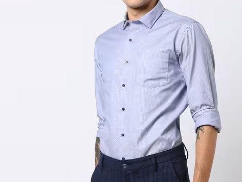 ditsy-print-slim-fit-shirt-with-patch-pocket