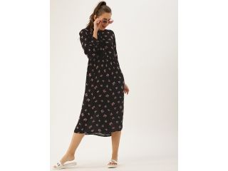 dressberry-women-black-printed-fit-and-flare-dress-small-0