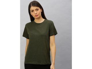 roadster-women-olive-green-solid-round-neck-t-shirt-small-0