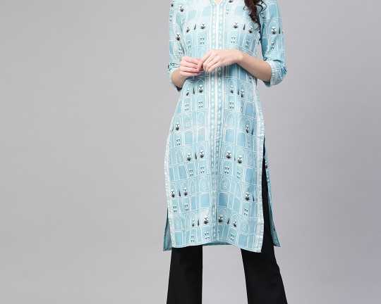 w-women-blue-white-printed-straight-kurta