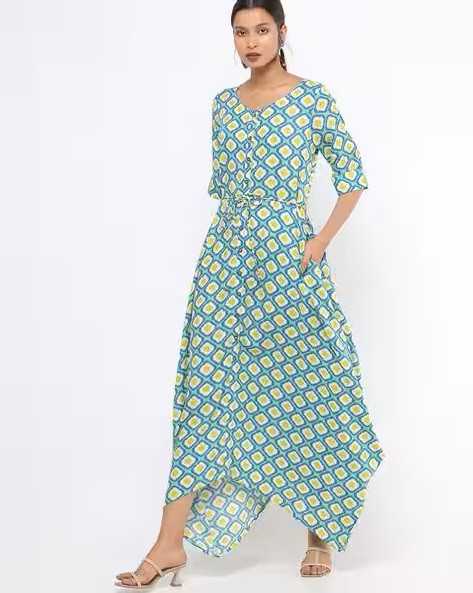 geometric-print-maxi-a-line-dress-with-insert-pockets-big-0
