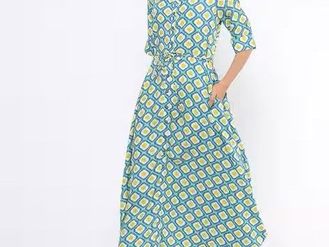 geometric-print-maxi-a-line-dress-with-insert-pockets