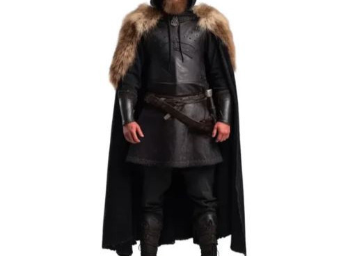 the-shadowborn-jarl-handmade-suede-leather-medieval-hooded-fur-cloak-big-0