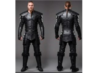 nomad-king-handmade-black-leather-viking-armor-with-fur-small-0