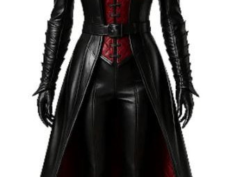 vampire-queen-leather-coat-set-high-collar-trench-coat-big-0