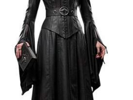 hooded-gothic-leather-dress-witch-corset-gown-for-women