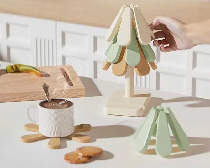 4pcs-silicone-tree-shape-heat-resistant-trivet-set