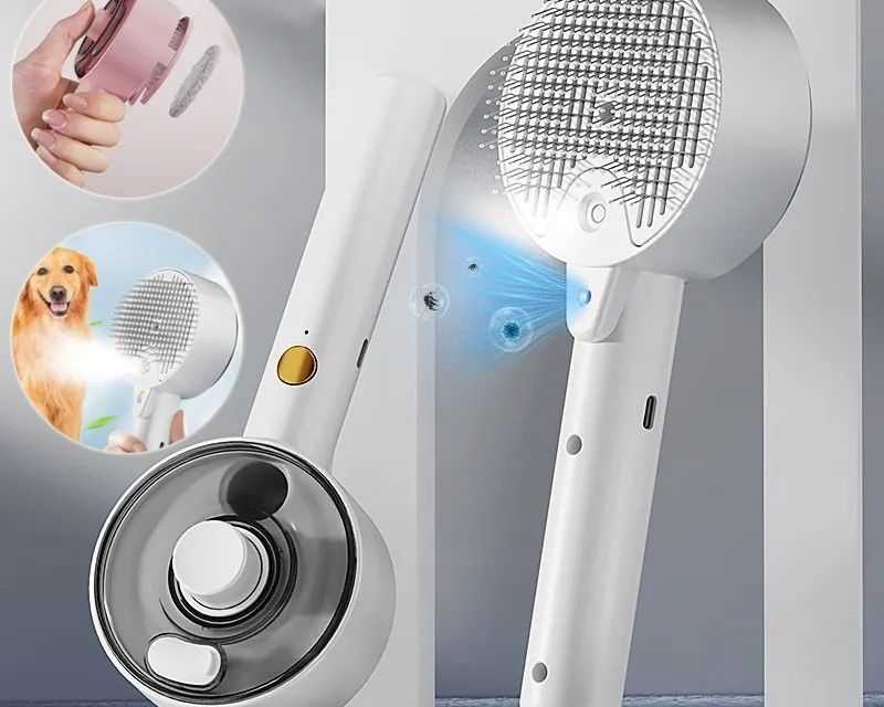 pet-steam-hair-remover-grooming-brush