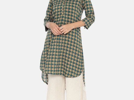 global-desi-women-teal-green-red-printed-high-low-tunic